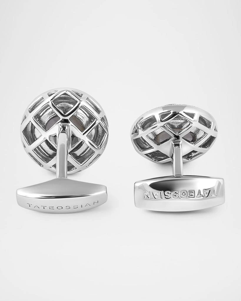Tateossian Men
s Graffiato Moonstone Round Cufflinks 3