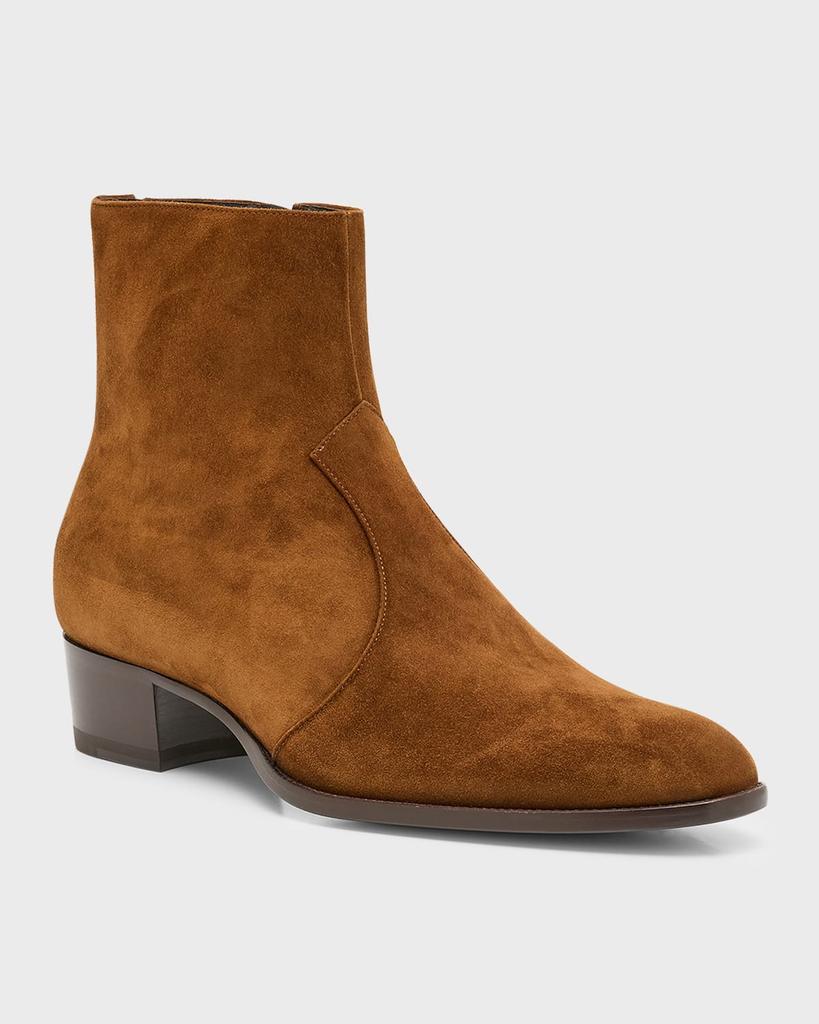 靴 SAINT LAURENT /WYATT ZIPPED BOOTS Saint Laurent Men's Wyatt 40 Leather Zip Ankle Boots | Neiman Marcus