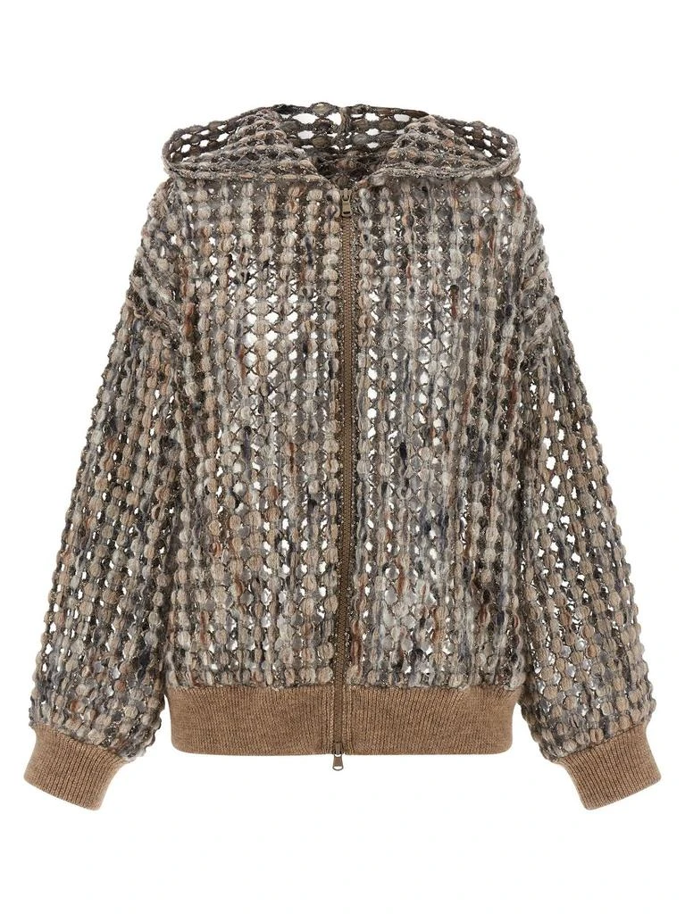 Brunello Cucinelli Brunello Cucinelli Sequin Embellished Zip-Up Cardigan from Cettire