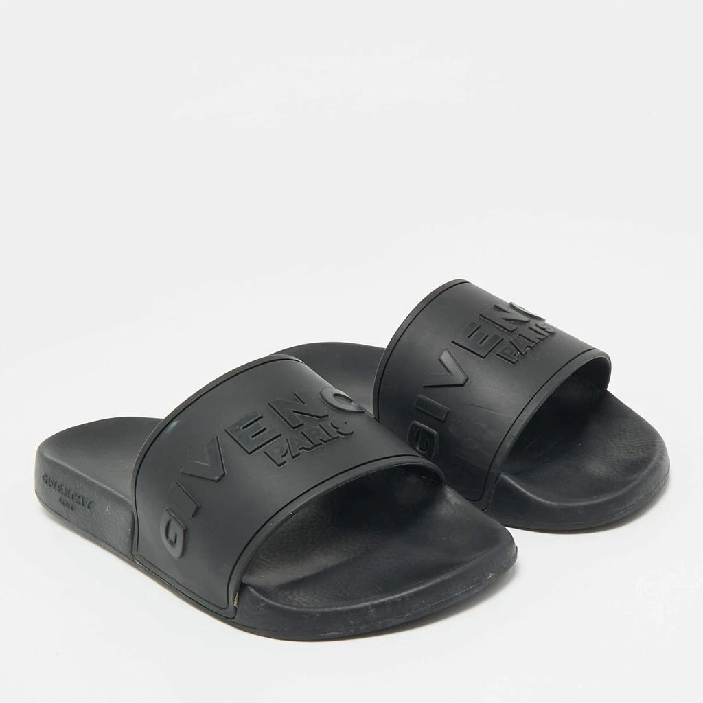 Givenchy Black Rubber Logo Flat Slide Sandals Size 39 – On  display picture 3