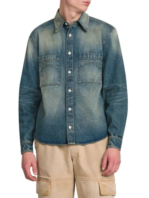 R H U D E Denim Button-Front Shirt 1