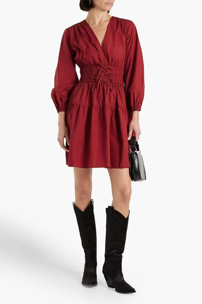 Derek Lam Shirred cotton-poplin mini dress 2