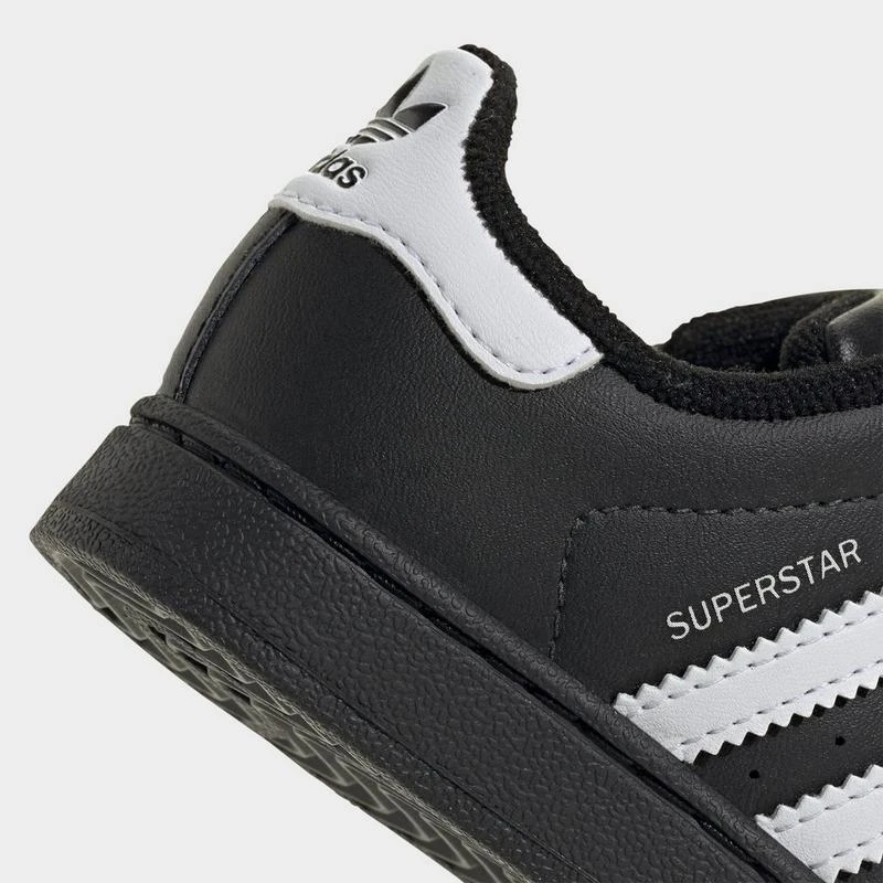 adidas Superstar Toddler Kids' Black/White Shoes, Size: 8