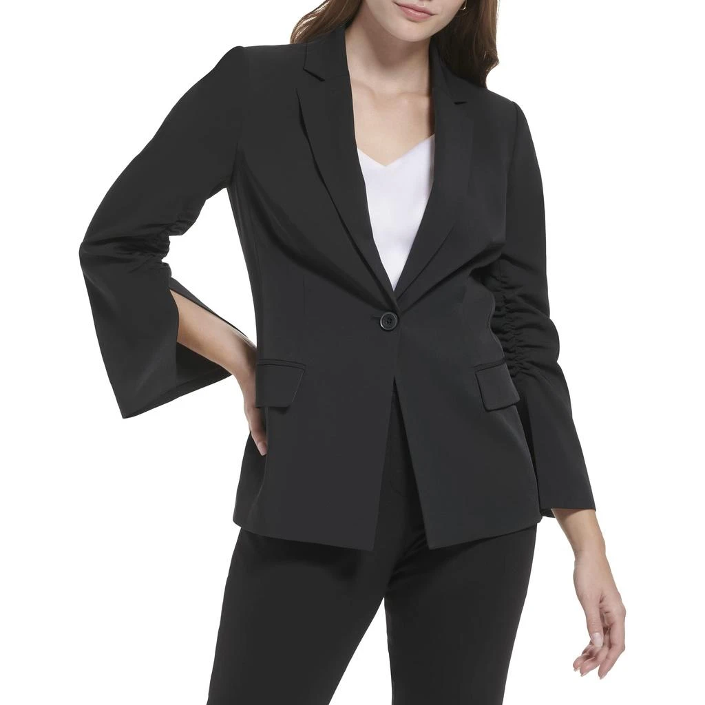 Calvin Klein One-Button Jacket with Ruched Sleeve 1