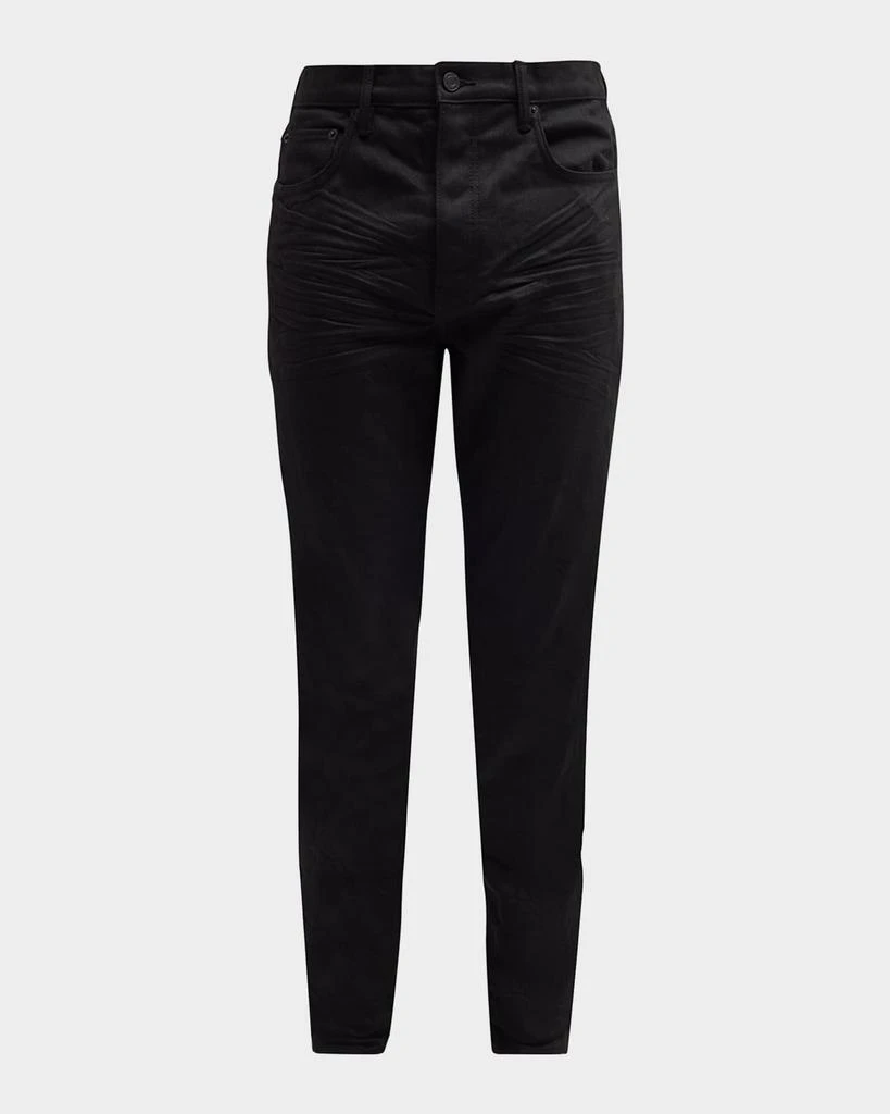 PURPLE Men's P005 Black Raw Slim-Fit Jeans 1