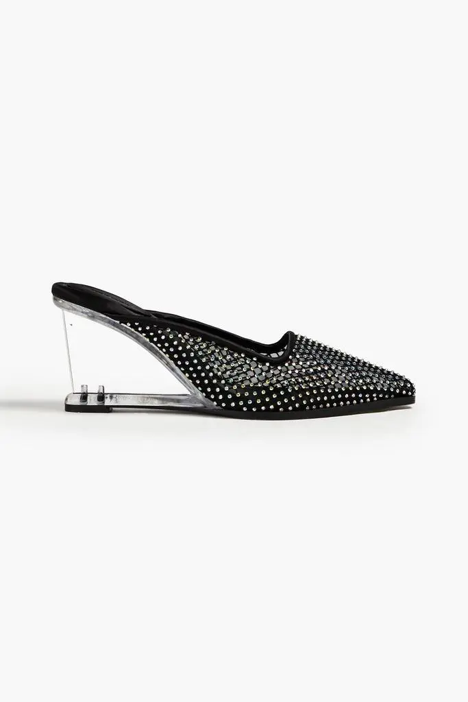 Stine Goya Crystal-embellished mesh wedge mules
