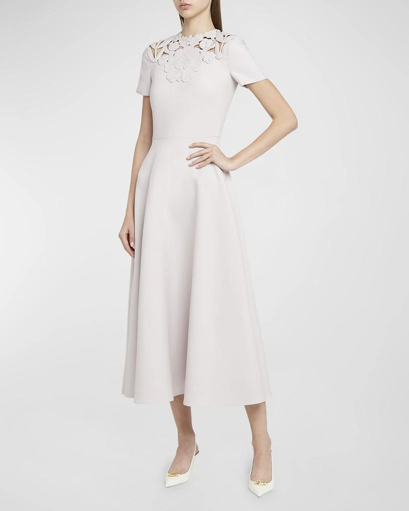 Valentino Flower Embroidered Midi Dress 2