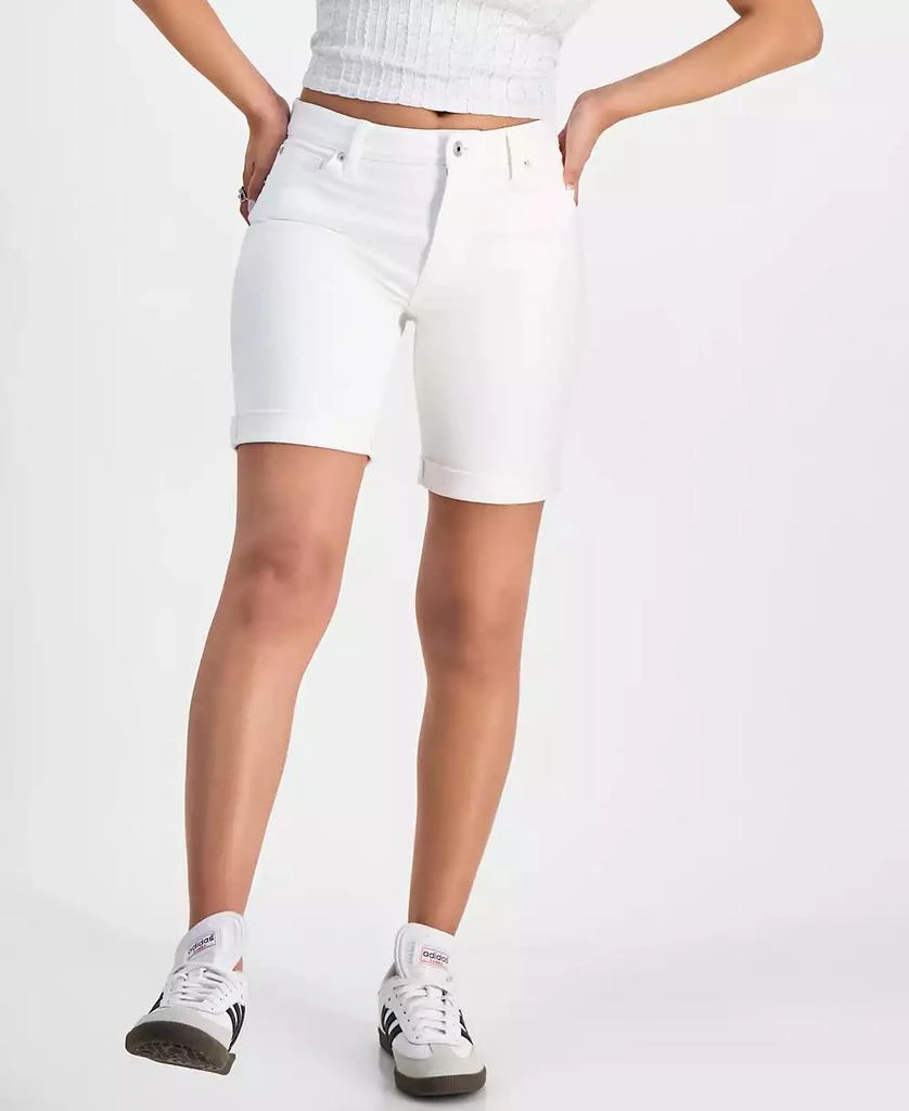 Celebrity Pink Juniors' Cuffed Hem Bermuda Denim Shorts 5