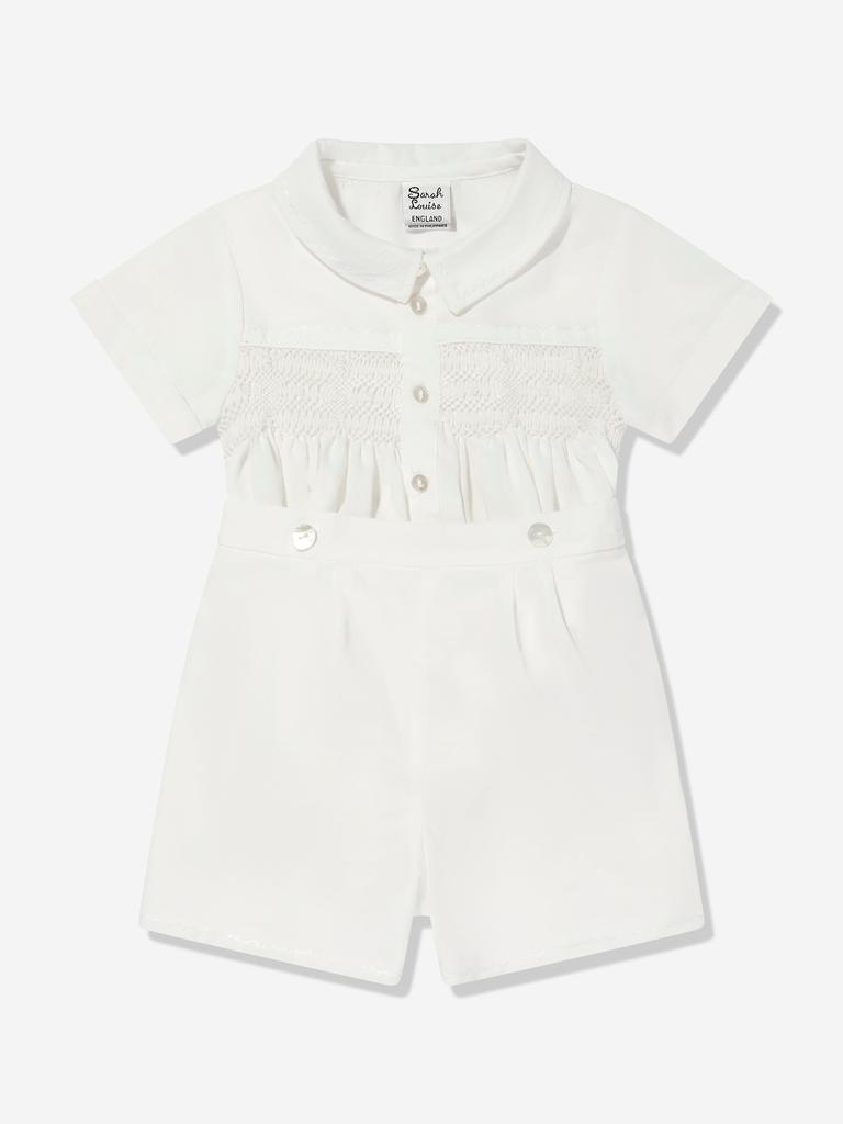Sarah Louise Baby Boys Shorts Set in Ivory