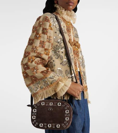 Valentino Nellcôte Small suede crossbody bag 7