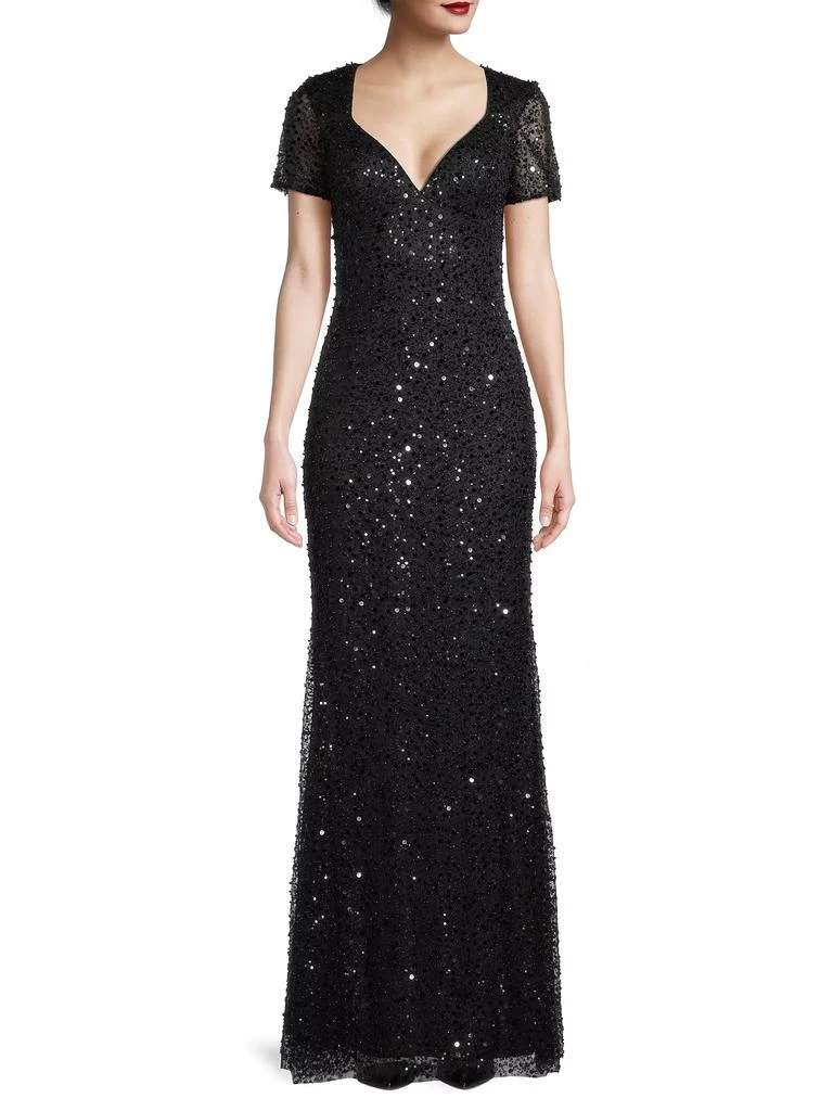 Basix Black Label Beaded &amp; Sequined Gown 3