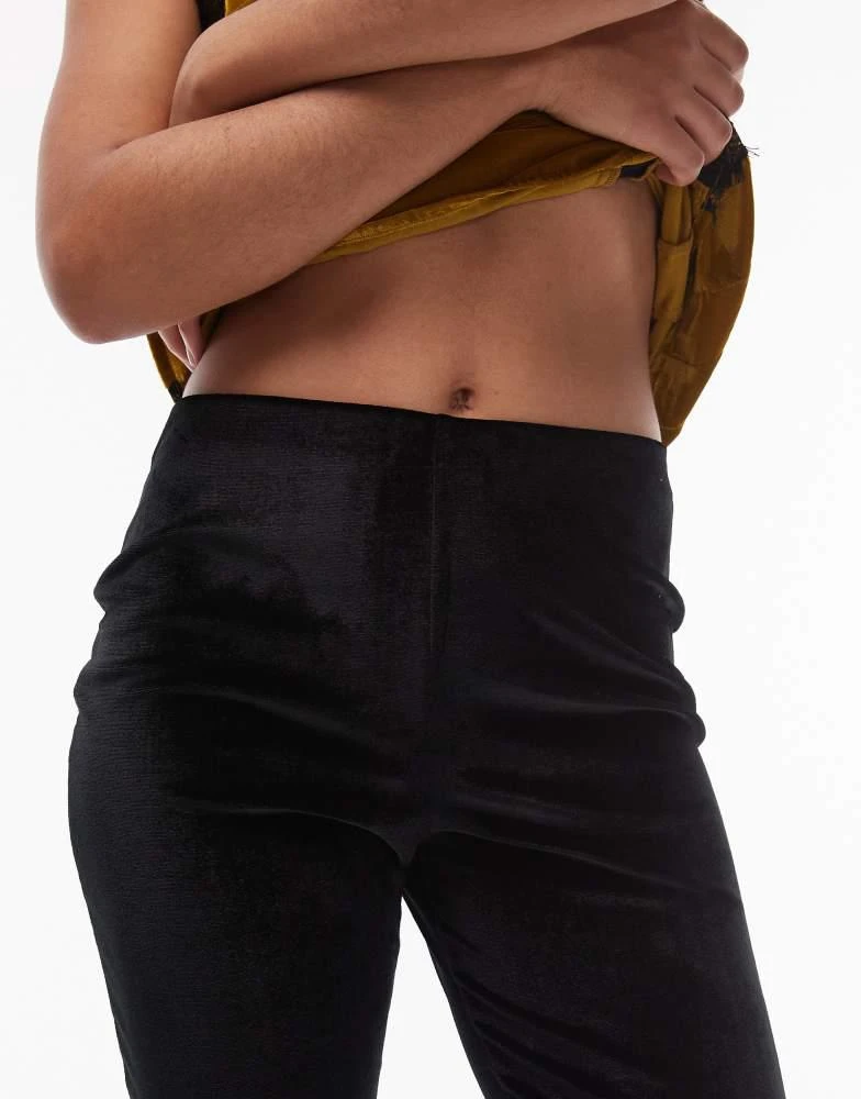 ASOS ASOS DESIGN velvet capri trousers with side split detail in black 4