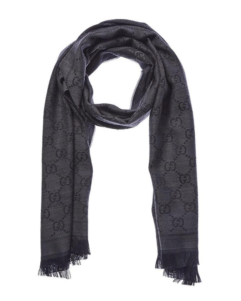 Gucci GG Jacquard Pattern Wool Scarf 1