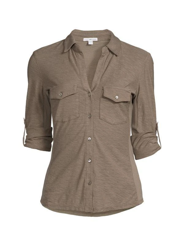 James Perse Roll Tab Button Up Shirt 3