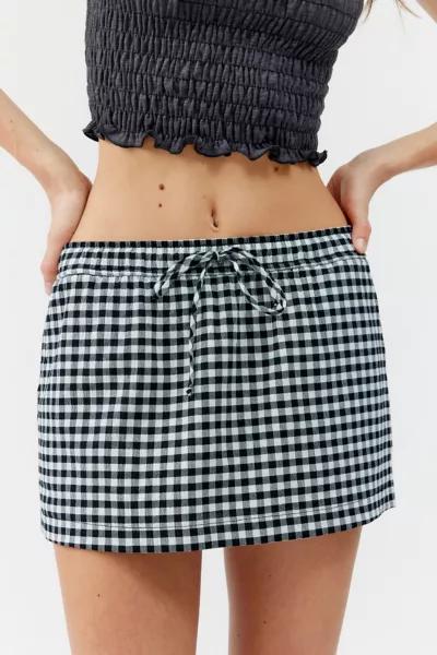 Urban Renewal Urban Renewal Remnants Gingham Drawstring Mini Skirt