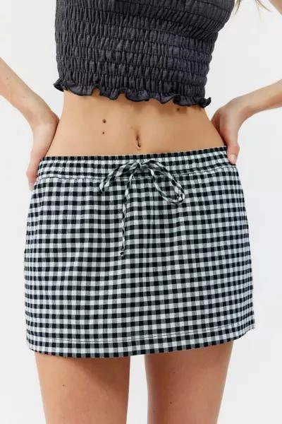 Urban Renewal Urban Renewal Remnants Gingham Drawstring Mini Skirt 2