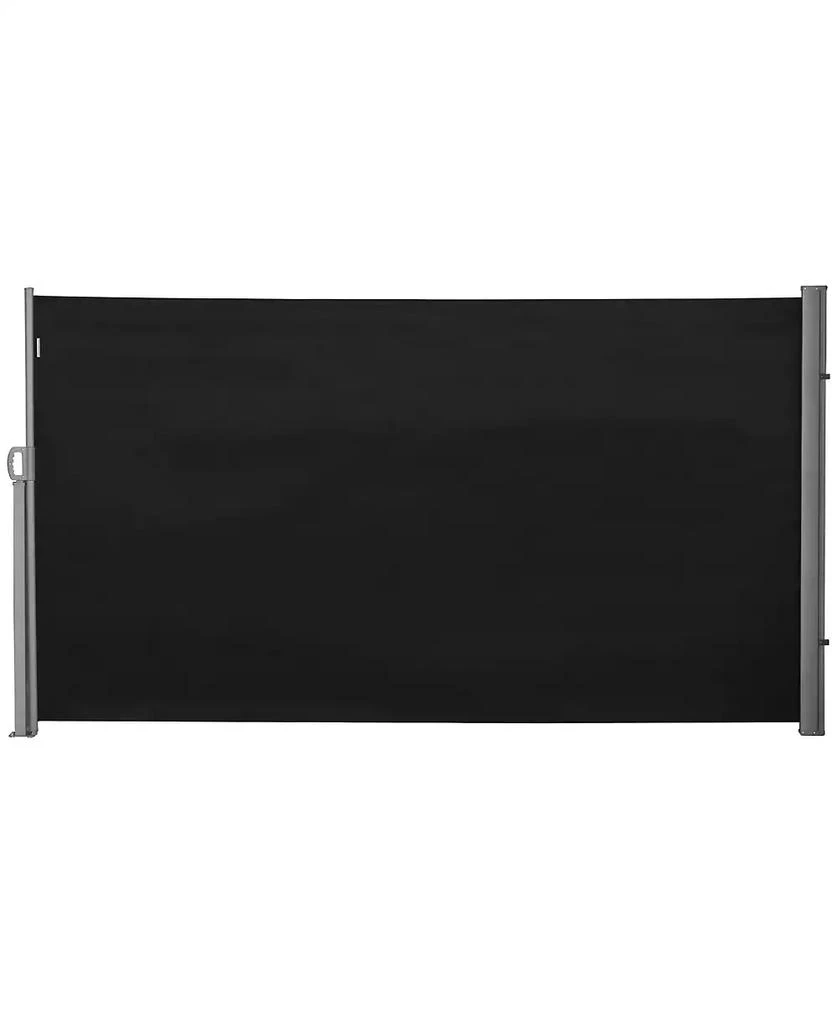 Outsunny Retractable Folding Side Awning Patio Outdoor Privacy Screen with Resistance to UV Rays 
Wind, Black