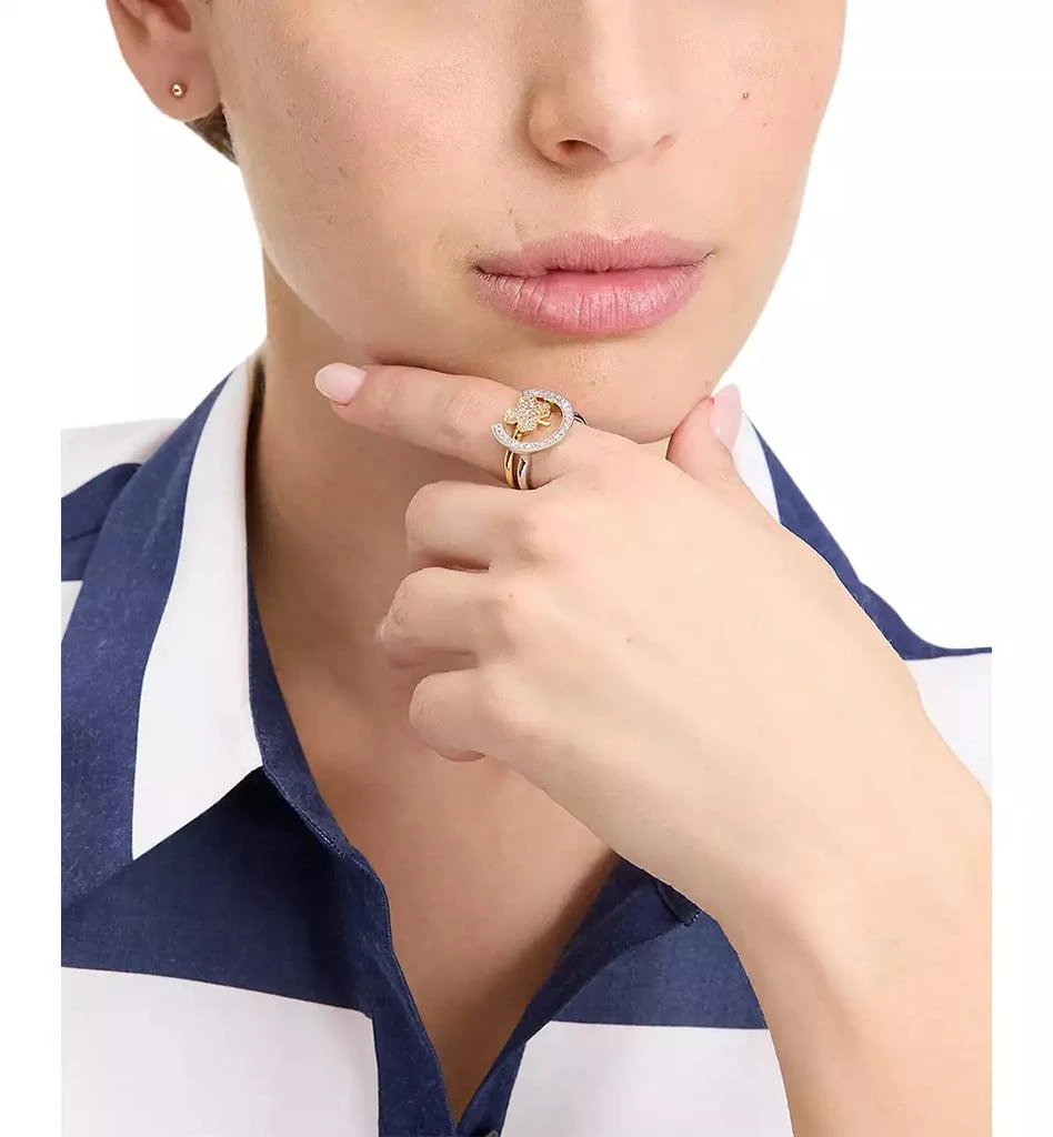 Kate Spade Two-Tone 2-Pc. Set Cubic Zirconia Pavè Lucky Charm Stack Rings 4