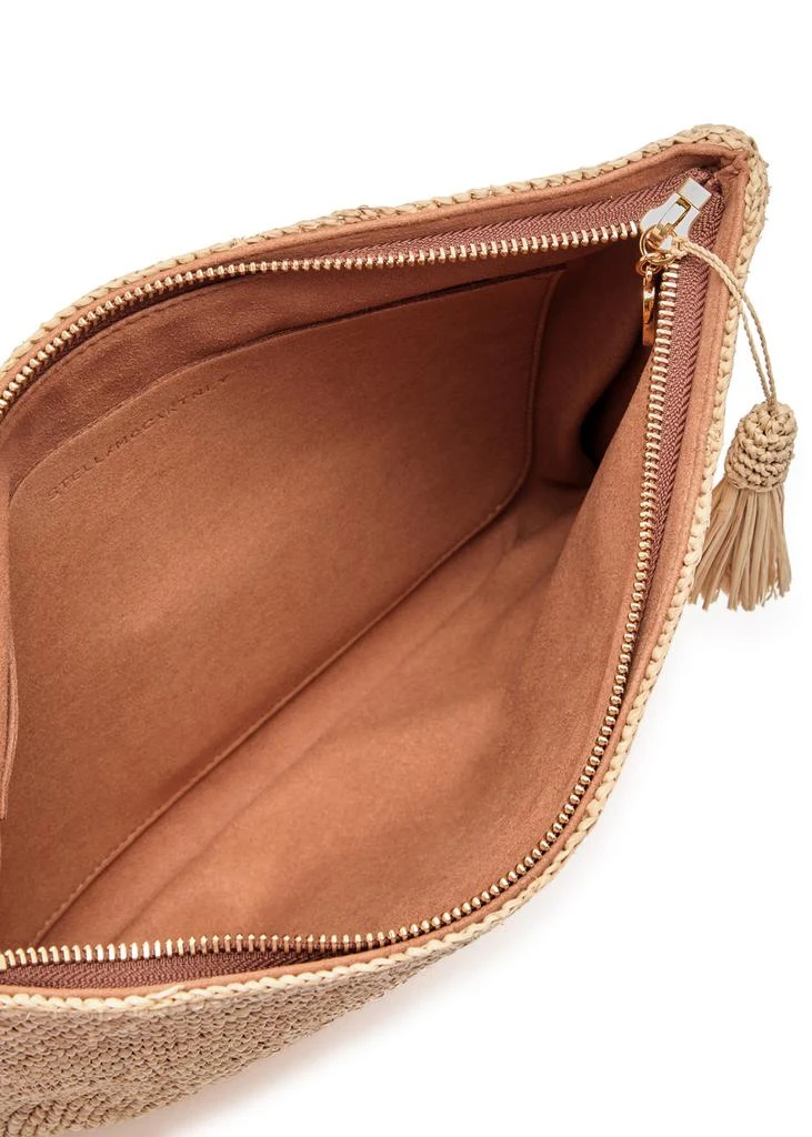 Stella McCartney Logo embroidered raffia pouch 4