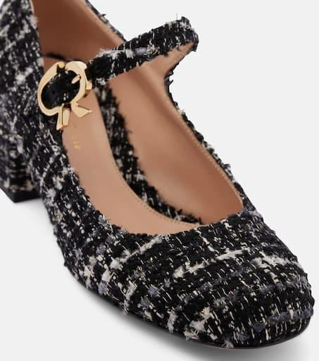Gianvito Rossi Mary Ribbon 45 bouclé Mary Jane pumps 6