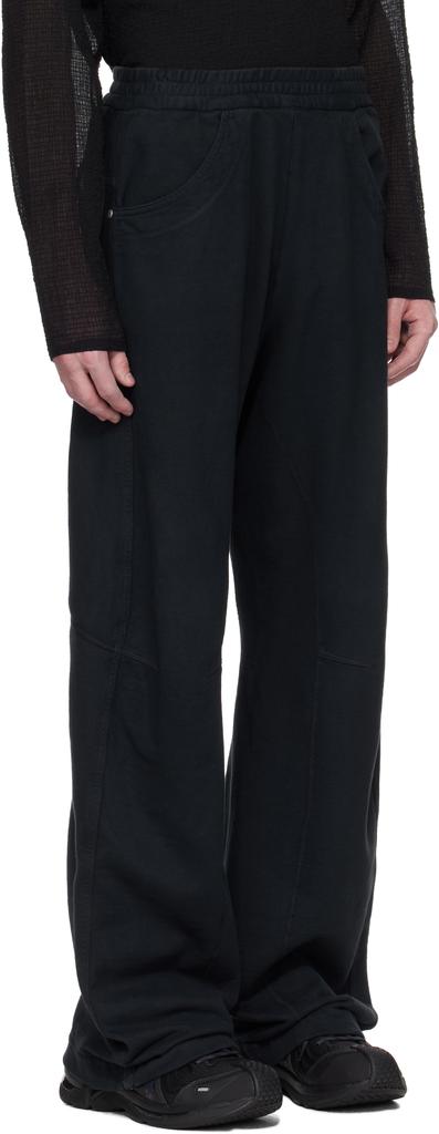 Omar Afridi Navy Knee Darted Flare Sweatpants