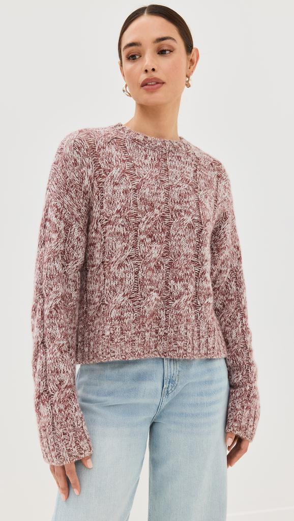 Sablyn Tristan M Marled Cashmere Crew Neck Pullover
