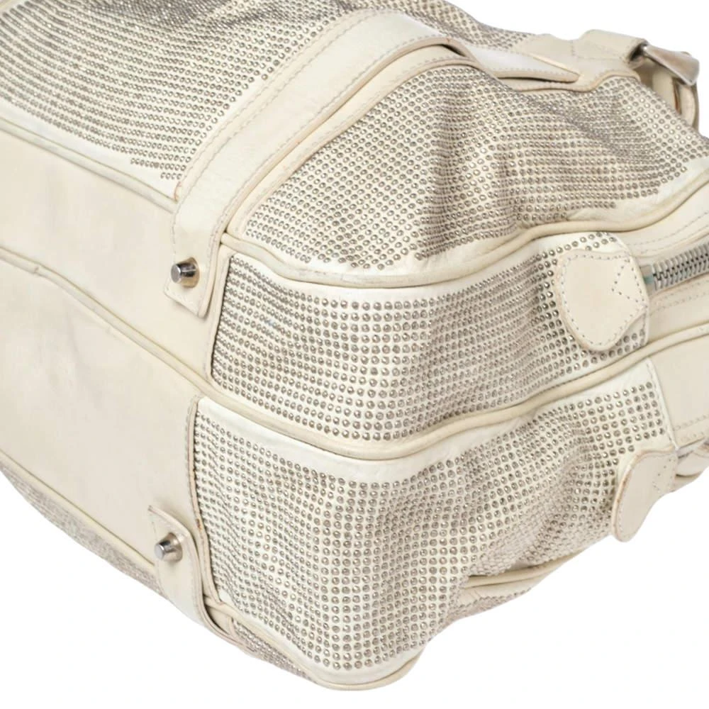 Burberry Burberry Off White Leather Studded Ashbury Knight Satchel 17