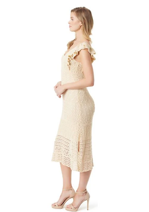 Jessica Simpson Simpson Ocean Ruffle Sleeve Crochet Dress 3