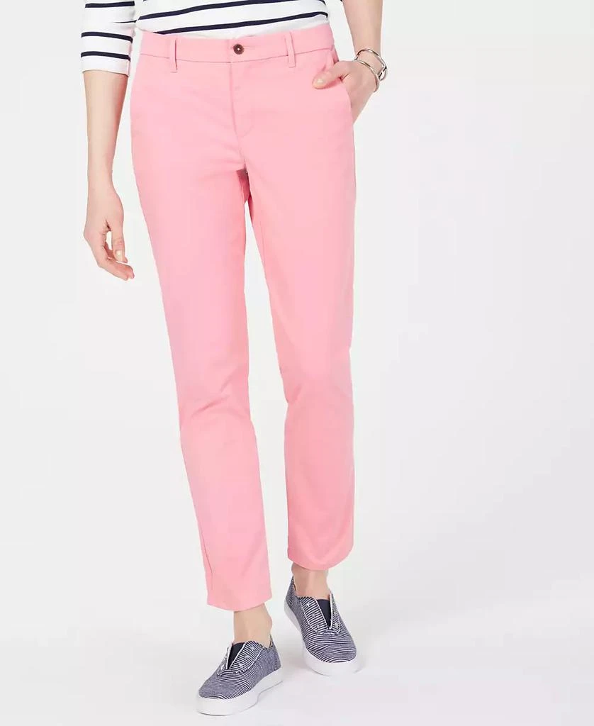 Tommy Hilfiger Women's TH Flex Hampton Cuffed Chino Straight-Leg Pants, Created for Macy's 1