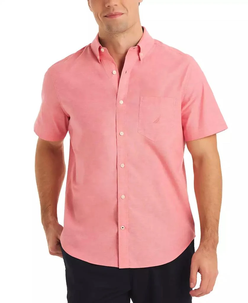 Nautica Men's Classic-Fit Short-Sleeve Solid Stretch Oxford Shirt 1