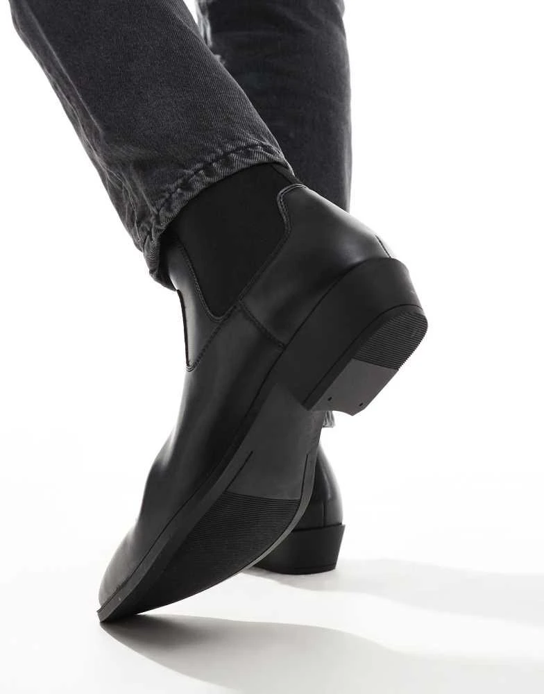 ASOS ASOS DESIGN chelsea boots in black with cuban heel 4