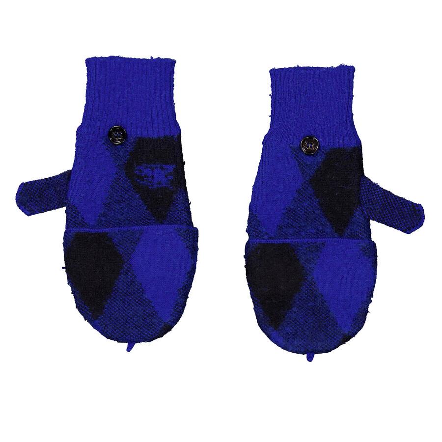 Burberry Argyle Check Wool Mittens