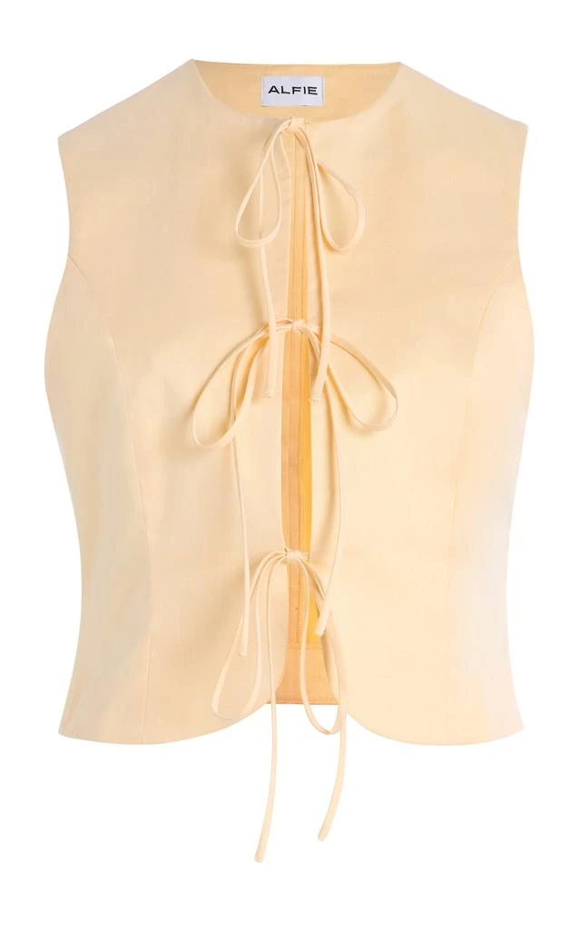 Alfie Alfie - Exclusive Neda Bow-Detail Cotton Top - Yellow - S - Moda Operandi 1