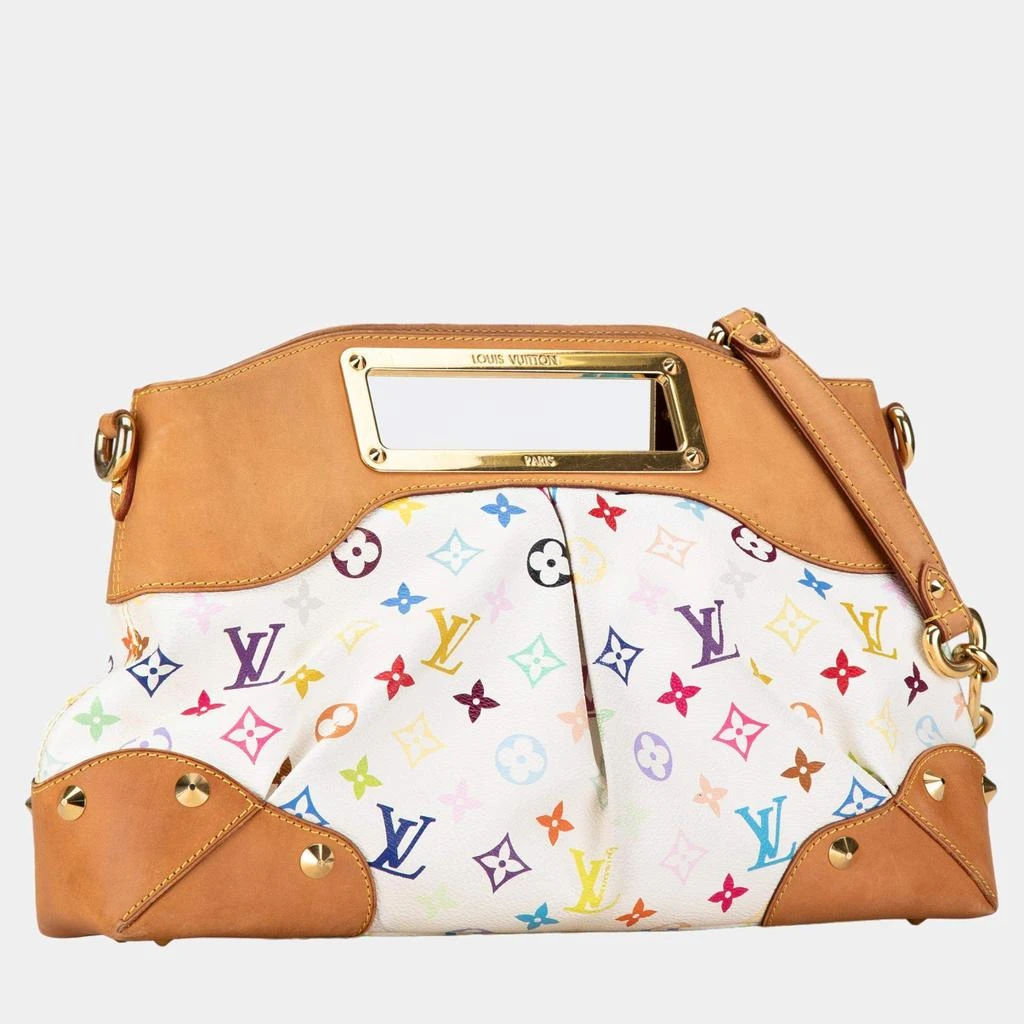 Louis Vuitton Louis Vuitton White Monogram Multicolore Canvas Judy MM Shoulder Bag 2