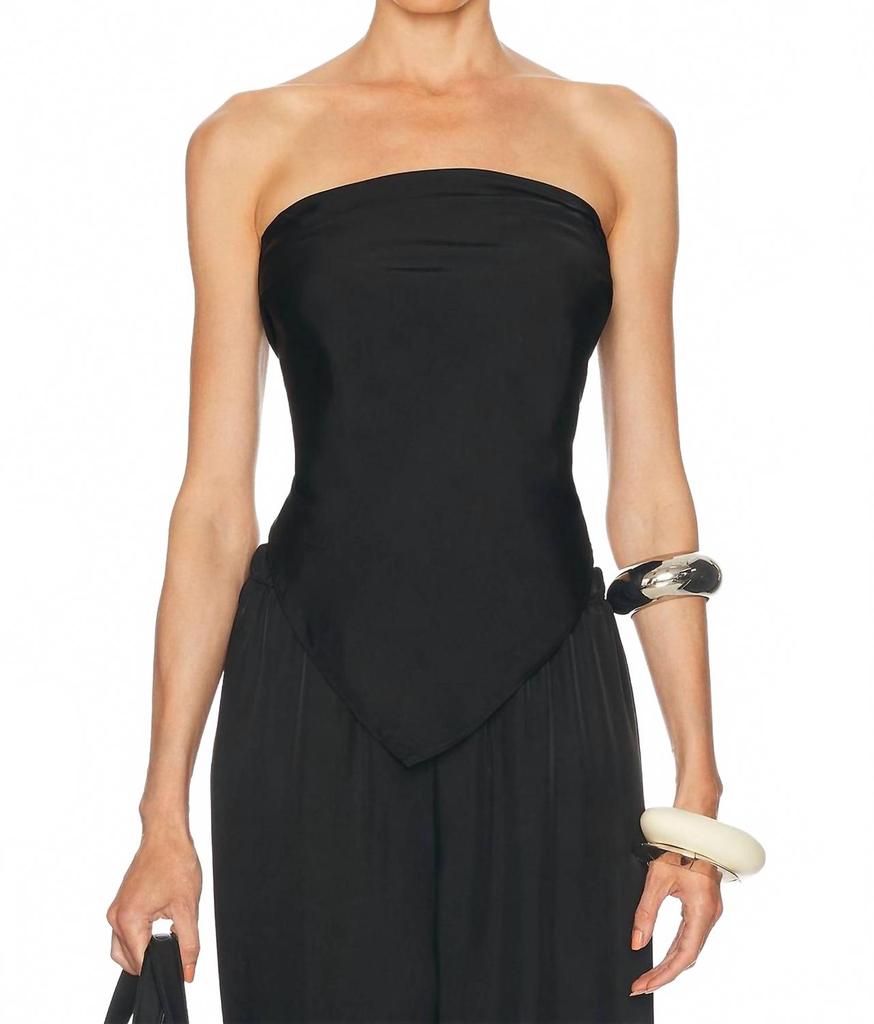Enza Costa Fluid Twill Top Scarf In Black