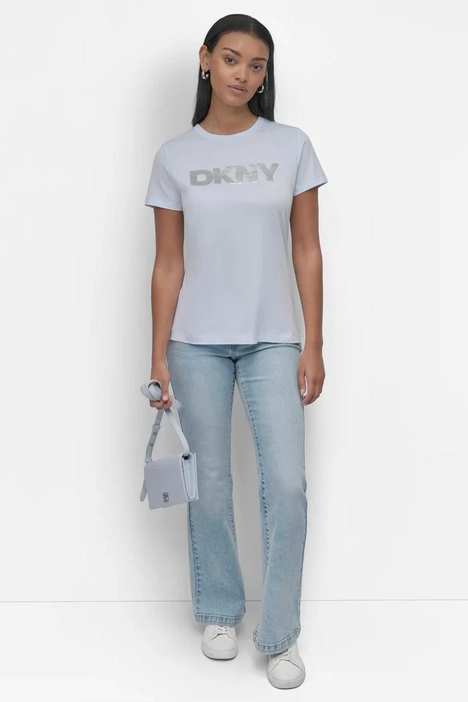 DKNY SEQUIN LOGO CREW NECK TEE 5