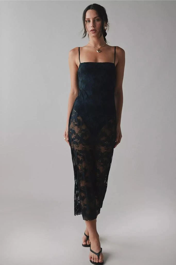 knee length dresses for ladies Lace Sheer Maxi Dress main image 0