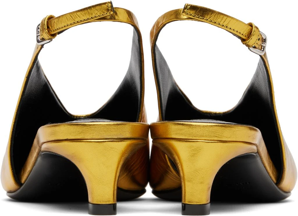 Jil Sander Gold Slingback Heels 2