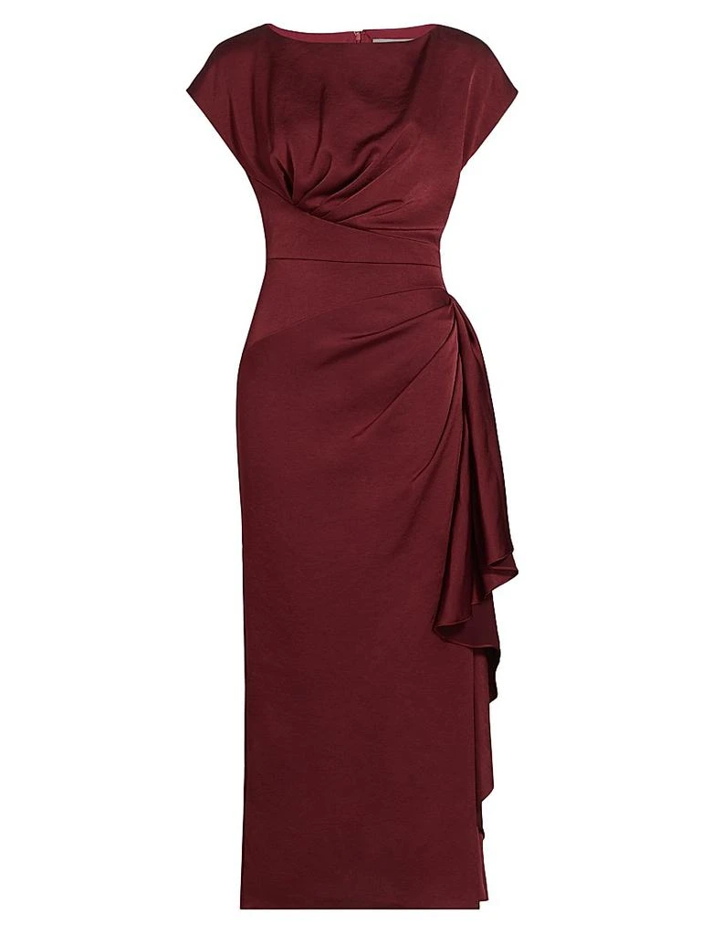 LELA ROSE Florence Draped Satin Dress 1