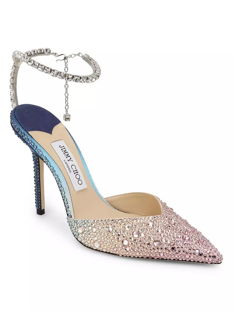 Jimmy Choo Saeda Crystal-Embellished Satin Pumps 2
