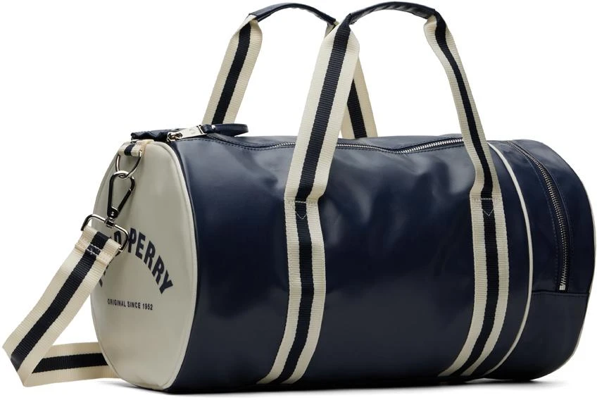 Fred Perry Navy & White Classic Barrel Duffle Bag 3