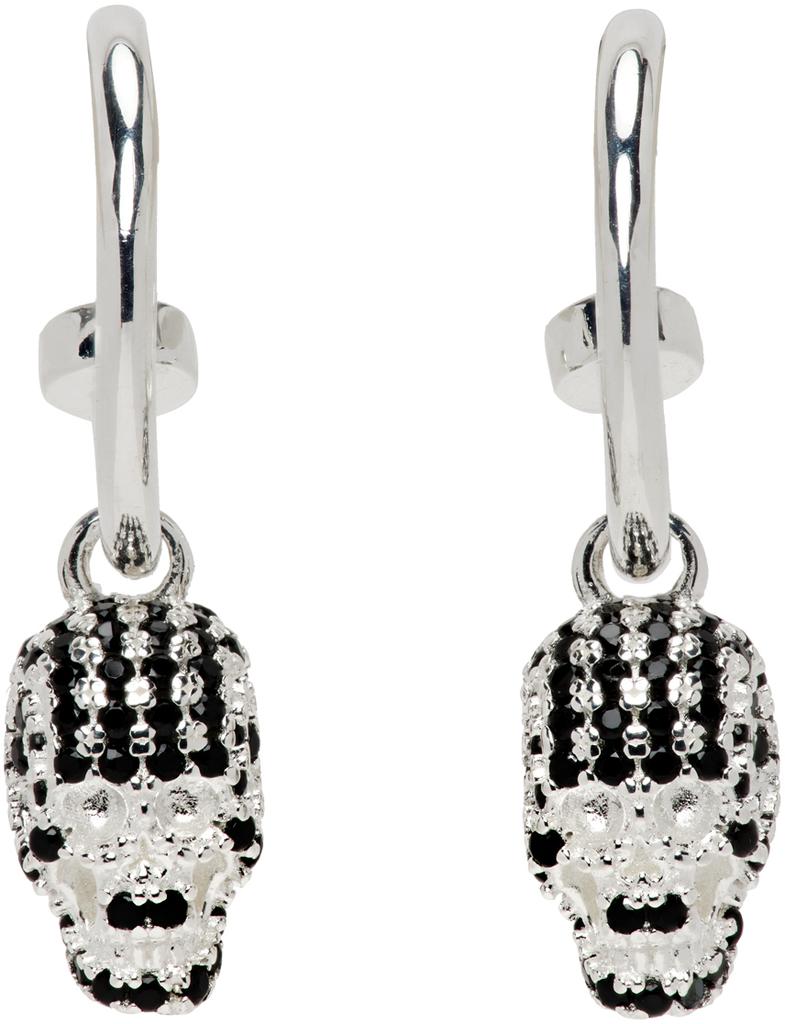 Stolen Girlfriends Club SSENSE Exclusive Silver Dusted Skull Sleeper Earrings