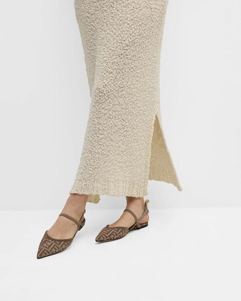 Fendi Colibri Lite FF Raffia Slingback Flats 3