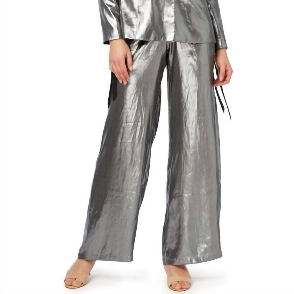 Nicole Miller Nicole Miller - Ultra Thin Metallic Wide Leg Pants