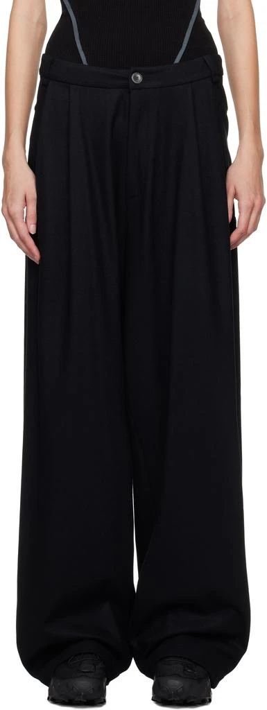 Hyein Seo Black Wide Wool Trousers 1