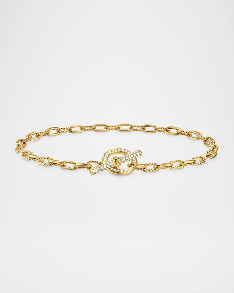 David Yurman Madison Chain Bracelet in 18K Gold with Diamonds, 3mm