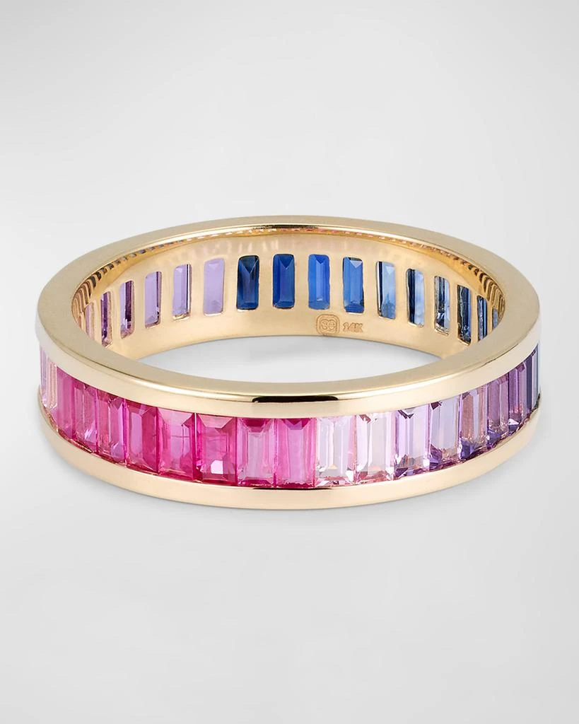 Sydney Evan 14K Gold and Gemstone Channel-Set Baguette Eternity Ring