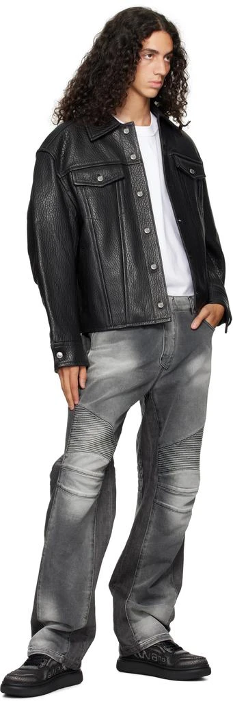 Alexander Wang Black Trucker Leather Jacket 4