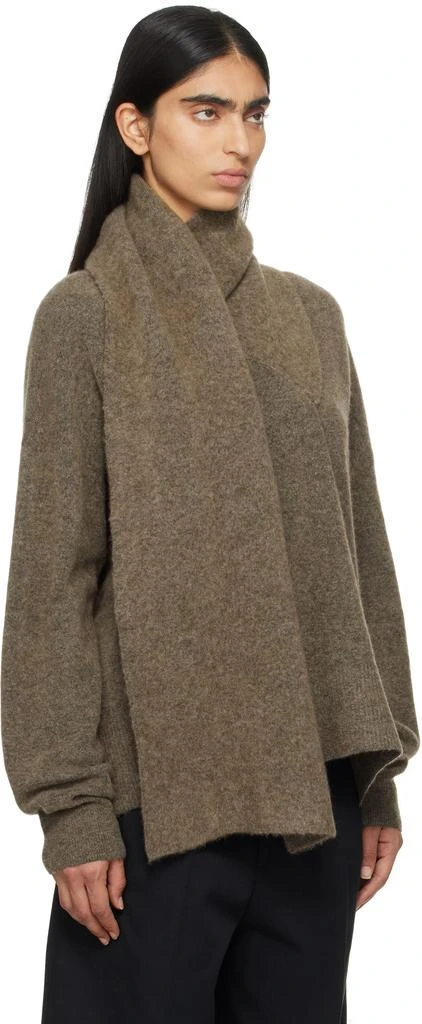 Totême Taupe Draped Scarf Knit Sweater 2