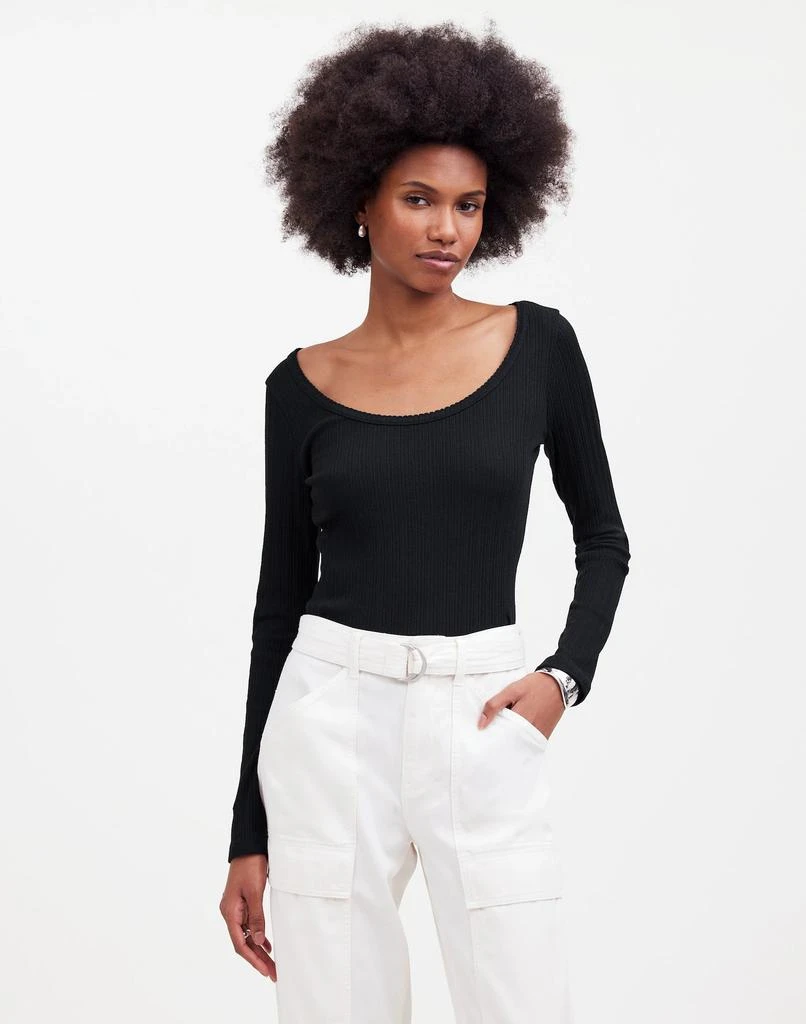 Madewell Pointelle Long-Sleeve Scoopneck Tee 1